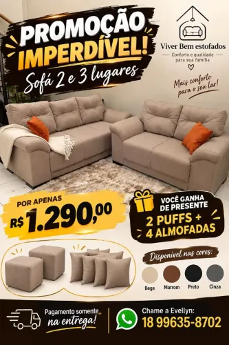 Sofá 2 e 3 lugares