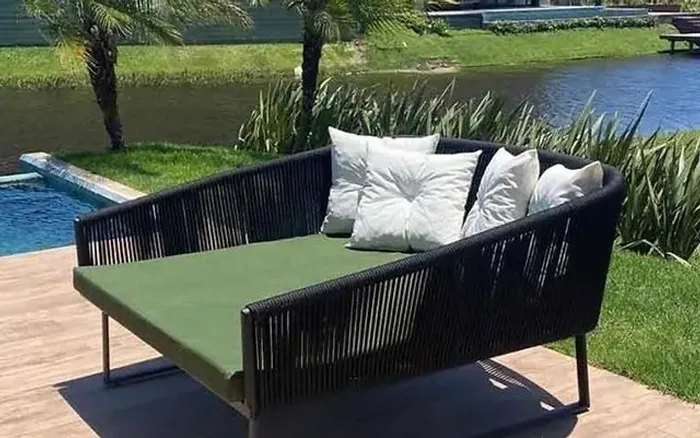 Cama chaise em corda náutica
