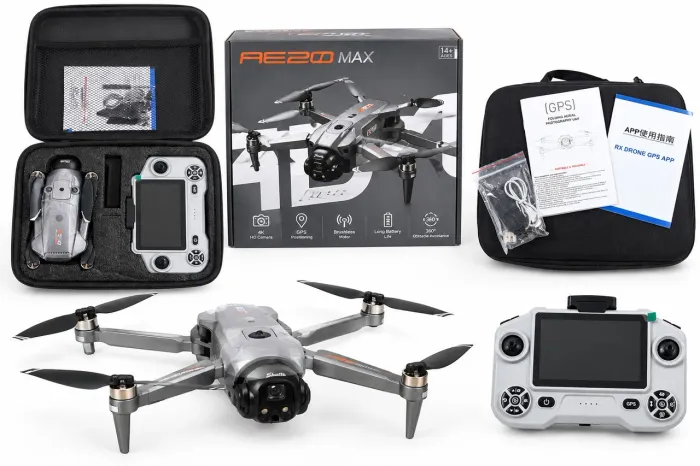 Drone AE20 Max GPS - Câmera com Gimbal, Dobrável