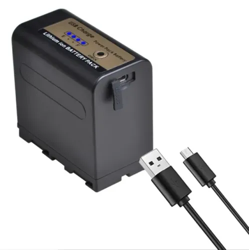 Bateria Np-f970 Carrega Via Usb Cameras Sony Iluminadores