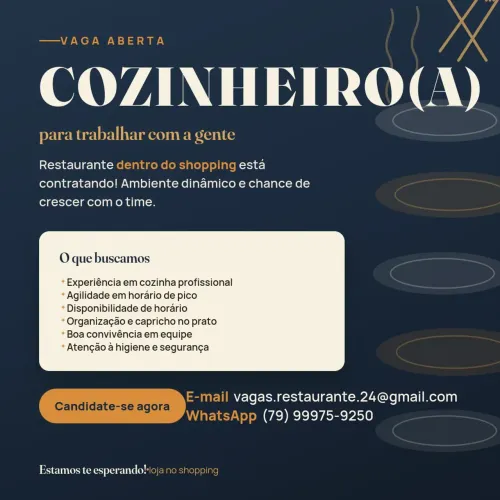 Vaga de cozinheiro