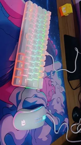 Teclado Mecânico Gamer 60% ABNT2, Switch Azul Novo!