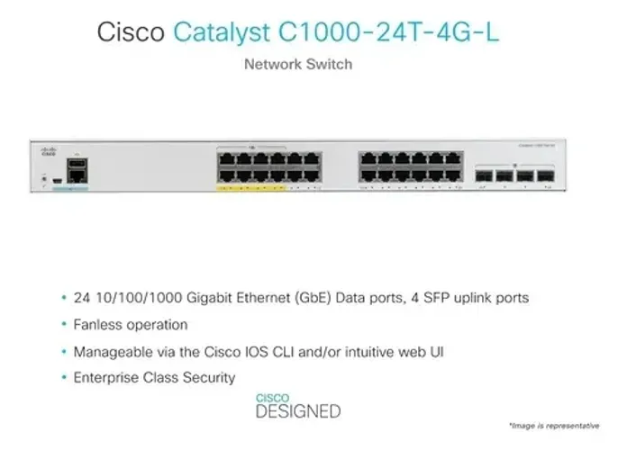 NOVO - Switch cisco C1000 24T-4G-L lacrado na caixa