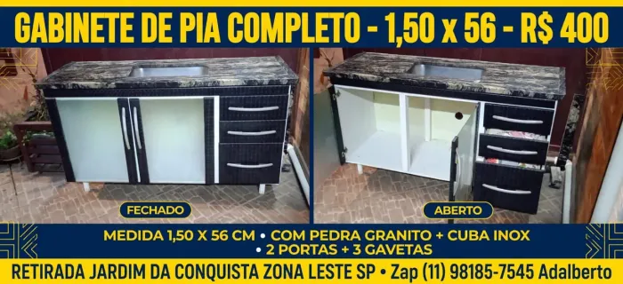 Gabinete de cozinha completo