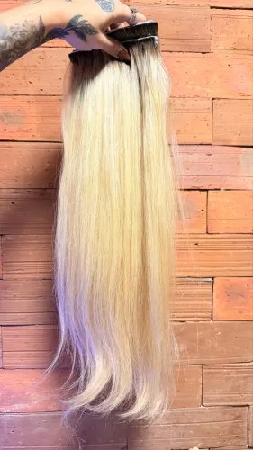 Mega Hair Loiro - cabelo humano