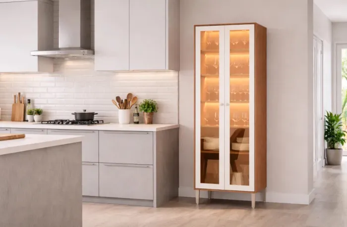 Cristaleira com Led - 100% mdf - Entrega e montagem grátis