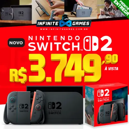 Nintendo Switch 2 novos! Parcelamos 18x! Loja física a 10 anos! Garantia 01 ano!