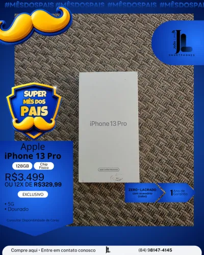 IPHONE 13 PRO, 128GB, CHIP FÍSICO, LACRADO, EXCLUSIVO!