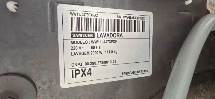 Samsung Lavadora de Roupas WW11J4473PXFAZ Digital Inverter 11kg Inox 220V