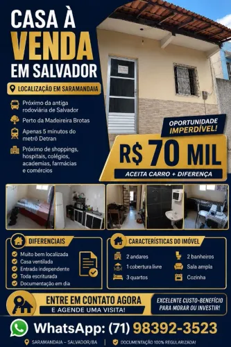 Casa a venda em Saramandaia, Salvador Bahia