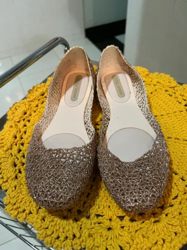 Sapatilha Melissa campana rosé com glitter numero 38