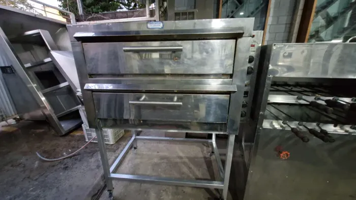 Forno de lastro digital duplo top dos tops Pizza a jato