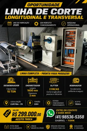 linha de corte chapa desbobinador endireitador slitter bobinador