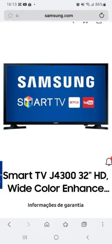 TV Samsung J4300. Com 32 polegadas