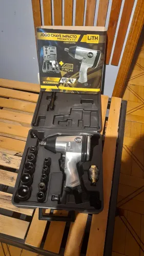 Kit jogo chave de impacto pneumatica 1/2 lith