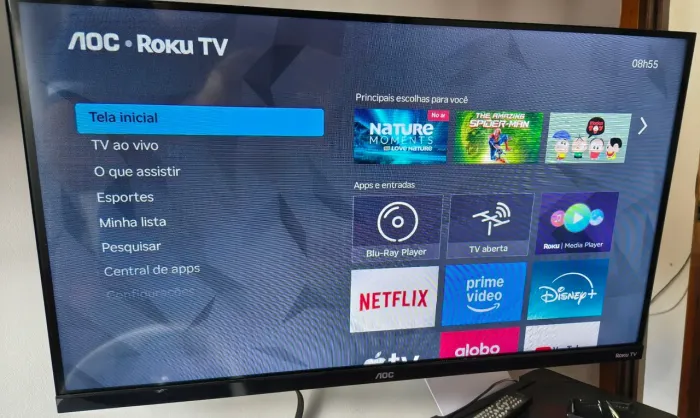 TV AOC 32 polegadas - Smart TV Roku (como nova)