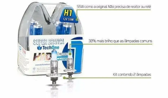 Lampada Super Branca H1,H3,HB3,HB4,H11,H7,H4