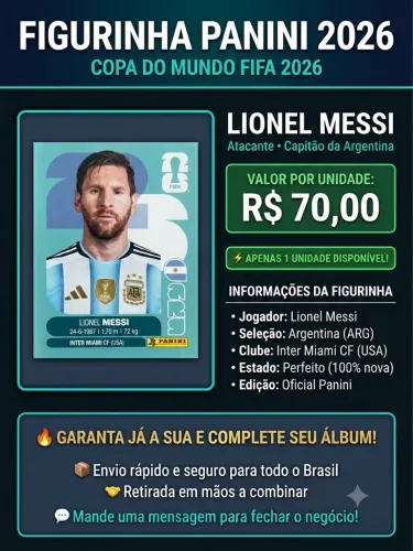 Figurinha panini do Messi copa do mundo de 2026