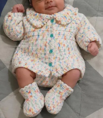 Kit RN casaco e meia crochê