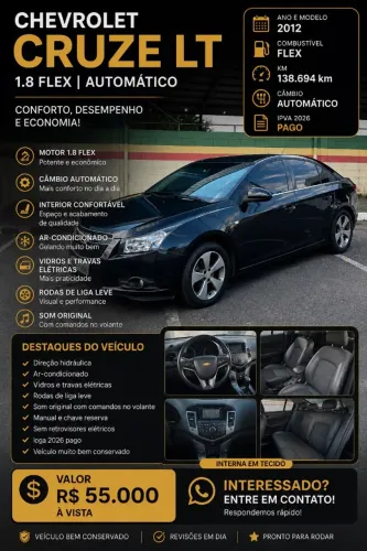 Chevrolet Cruze LT 1.8 16V Flexpower 4P Aut. 2012