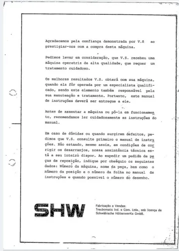 Manual Fresadora SHW