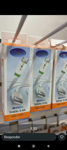 Cabo USB carregador entregamos