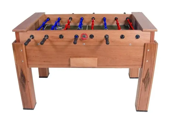 Mesa De Pebolim Madeira Maciça Cedrinho Ferro Embutido