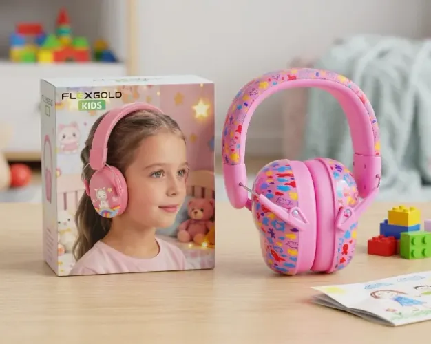 Abafador de Ruído Infantil Flexgold Kids Ajustável Anti Ruído para Crianças 0 a 5 Anos