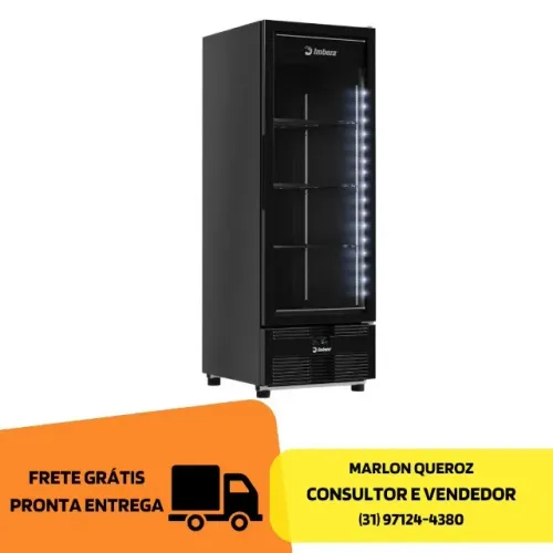 Freezer Vertical Porta de Vidro 569L Imbera com LED