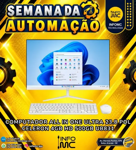 Computador All in onde Ultra 23.8 pol celeron 4GB HD 500GB UB831