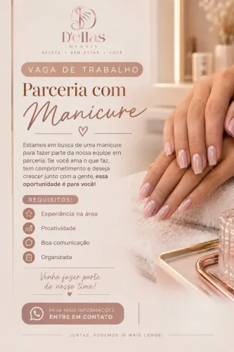 Vaga para Manicure e Pedicure 