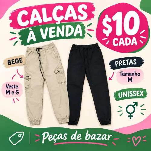Calças cargo unissex BAZAR$10