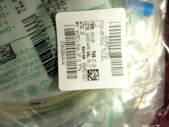 Sonda de aspiração traqueal sem válvula número 12