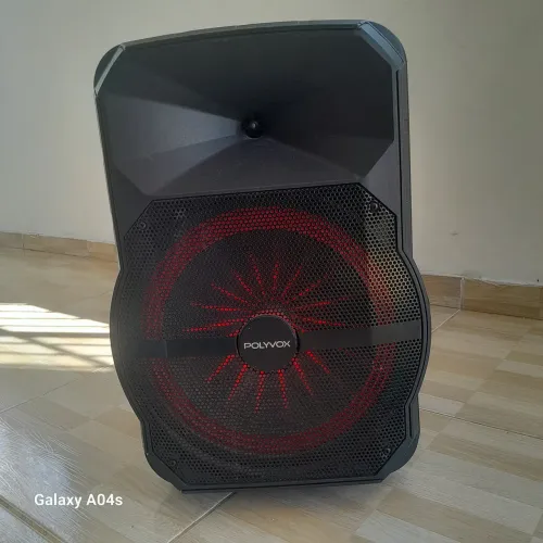 Caixa De Som Polivox + 2 microfones sem fio