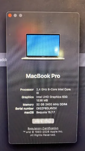 Macbook Pro i9 32GB Memória 1TB SSD (2019)