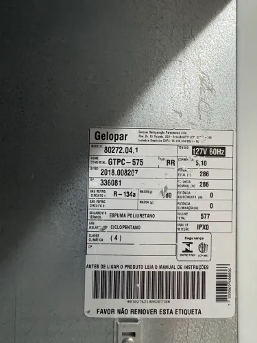 Freezer vertical Gelopar 577 litros