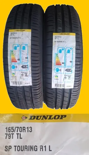 Par de Pneus Aro 13 Dunlop 165 x 70 SP Touring_Montagem + Balanceamento Grátis_Aceito Cart