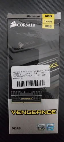 MEMÓRIA RAM CORSAIR VENGEANCE DDR3 8GB 1600 MHz