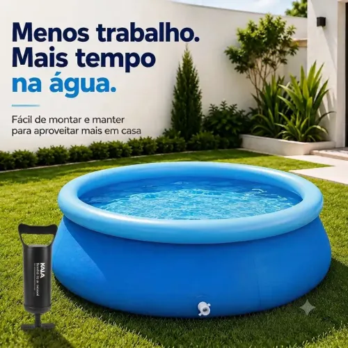 Piscina Borda Inflável 2.592 mil litros Mais Bomba infladora da Borda