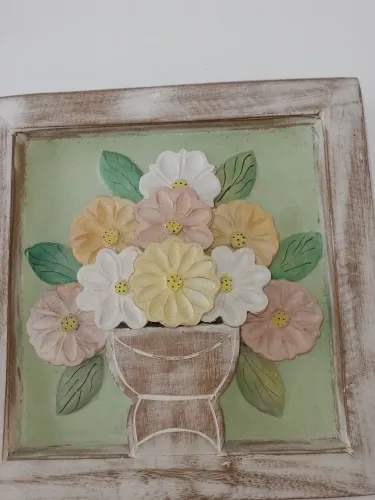 Artesanato mineiro quadro com entalhes