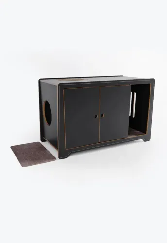 Banheiro Max Preto Para Gatos Grandes (Ferpa Design)