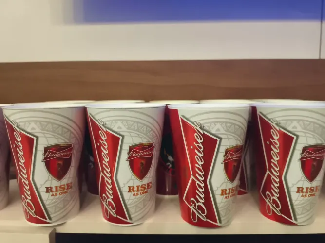 Conj com 16 copos Budweiser 473ml plástico