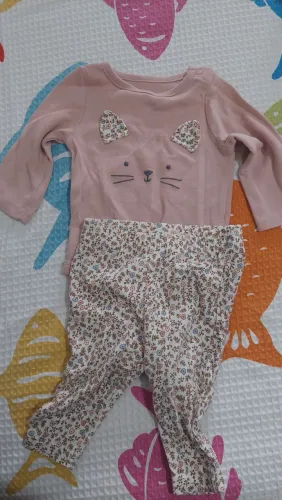 Conjunto infantil de body e legging, tamanho 3 meses, marca Carter's