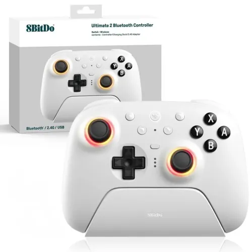 [Lacrado] Controle 8BitDo Ultimate 2 Bluetooth + Dock | PC, Nintendo Switch e Smartphone