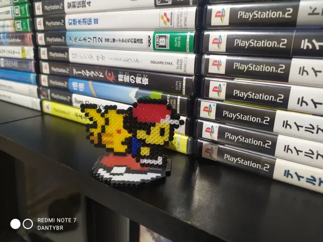 Pokémon - Ash e Pikachu - Personagem Perler Bead