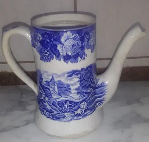 Antigo Bule Porcelana Inglesa Old Willow Peça Marcada Fundo**NÃO acompanha a tampa