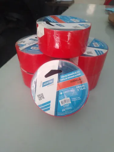 Kit 6 fita demarcação vermelha 48mmx14m