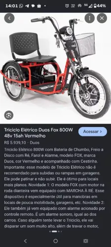 Triciclo Elétrico 