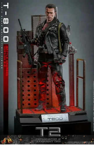 Hot toys DX46 Terminator 2 T-800 Battle damaged deluxe exterminador do futuro Arnold
