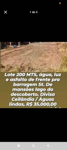 Lote 200 MTS aguas lindas de Goiás